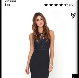 Lulu's Navy Blue long dress with lace